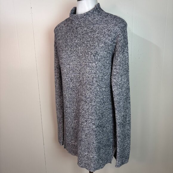 Old Navy Sweater Small Tall Blue Mock Neck Long Sleeve Pullover Cotton Blend - Picture 3 of 11
